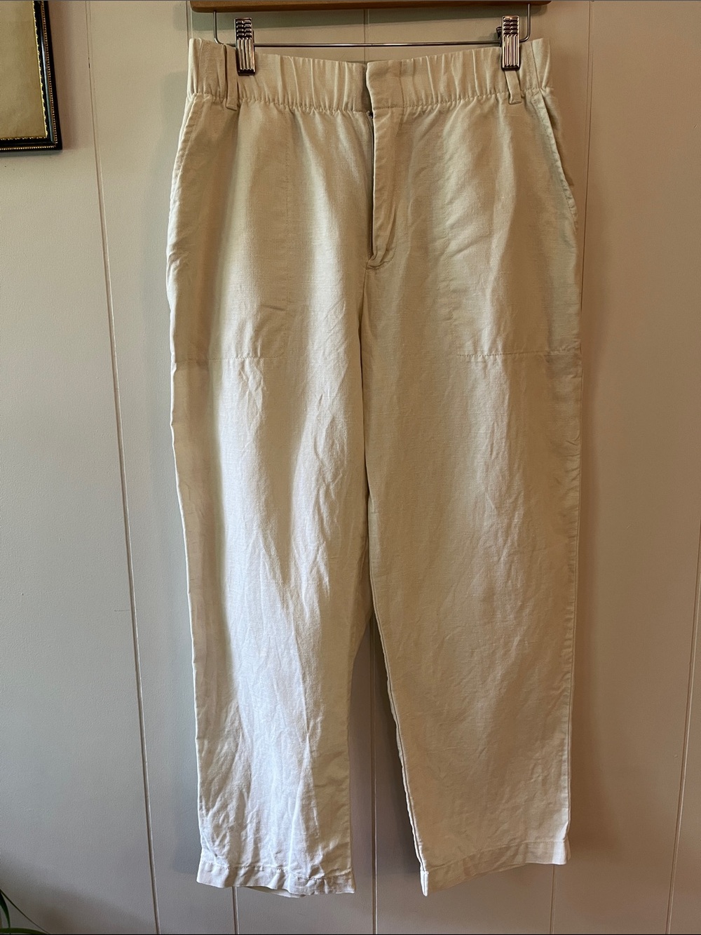GAP Women’s Cream Linen Cotton Blend Pants